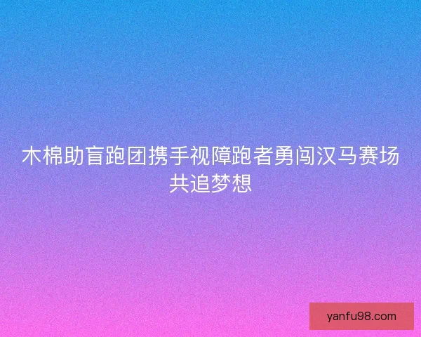 木棉助盲跑团携手视障跑者勇闯汉马赛场共追梦想 木棉助盲跑团携手视障跑者勇闯汉马赛场共追梦想