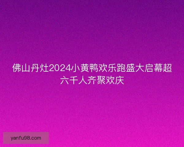 佛山丹灶2024小黄鸭欢乐跑盛大启幕超六千人齐聚欢庆 佛山丹灶2024小黄鸭欢乐跑盛大启幕超六千人齐聚欢庆
